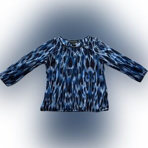 INC International Concepts Blue and Black Sheer Blouse